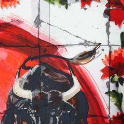 Pre Owned Dolce & Gabbana Black Mosaic Bull Print Cotton Button Front Shirt XL