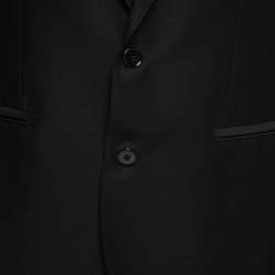 مملوكة مسبقًا Dolce & Gabbana Black Crepe Wool Tailored Sicilia Suit M 
