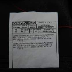 مملوكة مسبقًا Dolce & Gabbana Black Crepe Wool Tailored Sicilia Suit M 