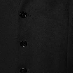 Pre Owned Dolce & Gabbana Black Wool & Silk Button Front Waistcoat M