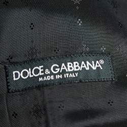 Pre Owned Dolce & Gabbana Black Wool & Silk Button Front Waistcoat M
