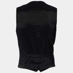 Pre Owned Dolce & Gabbana Black Cotton Trim Detail Vest M