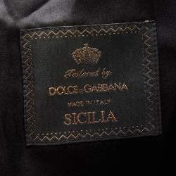 Pre Owned Dolce & Gabbana Black Wool & Silk Sequin Embellished Blazer M