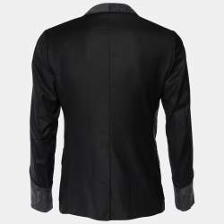 Pre Owned Dolce & Gabbana Black Wool Contrast Detail Blazer M