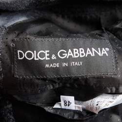 Pre Owned Dolce & Gabbana Black Wool Contrast Detail Blazer M