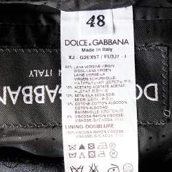 Pre Owned Dolce & Gabbana Black Wool Contrast Detail Blazer M