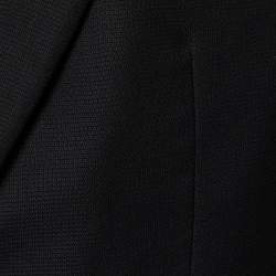 Pre Owned Dolce & Gabbana Black Textured Wool & Silk Button Front Blazer M