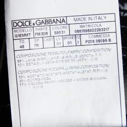 Pre Owned Dolce & Gabbana Black Textured Wool & Silk Button Front Blazer M