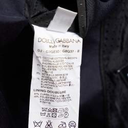 Pre Owned Dolce & Gabbana Black Cotton Contrast Detail Button Front Blazer M