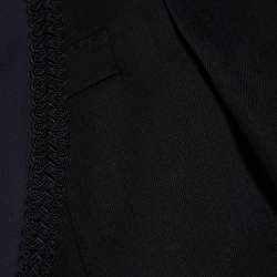 Pre Owned Dolce & Gabbana Black Cotton Contrast Detail Button Front Blazer M