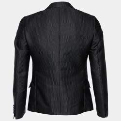 مملوكة مسبقًا Dolce & Gabbana Black Polka Dot Silk Blend Blazer M