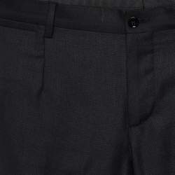مملوكة مسبقًا Dolce & Gabbana Black Textured Wool & Silk Pants M