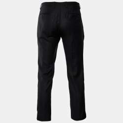 مملوكة مسبقًا Dolce & Gabbana Black Textured Wool & Silk Pants M