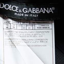 مملوكة مسبقًا Dolce & Gabbana Black Textured Wool & Silk Pants M