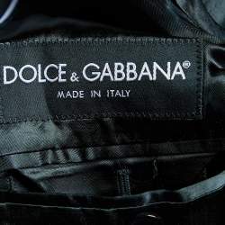 Pre Owned Dolce & Gabbana Black Wool Embellished Lapel Martini Blazer S