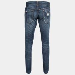 Pre Owned Dolce & Gabbana Blue Distressed Denim 14 Jeans Waist 32" 