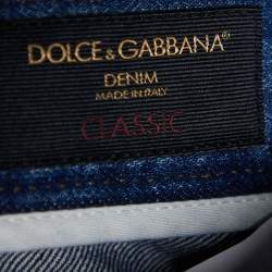 مملوكة مسبقًا Dolce & Gabbana Blue Denim  Distressed Classic Jeans S Waist 32"