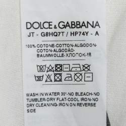 Pre Owned Dolce & Gabbana White Skeleton Print Cotton Crewneck T-Shirt M