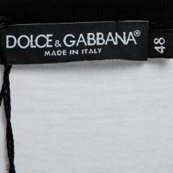 Pre Owned Dolce & Gabbana White Skeleton Print Cotton Crewneck T-Shirt M