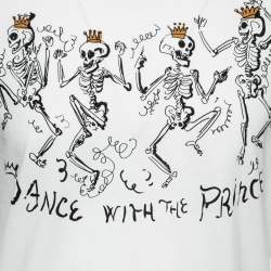 Pre Owned Dolce & Gabbana White Skeleton Print Cotton Crewneck T-Shirt M