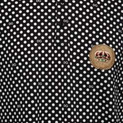 Pre Owned Dolce & Gabbana Black Polka Dot Cotton Embroidered Polo T-Shirt 4XL