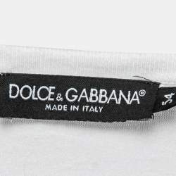 مملوكة مسبقًا Dolce & Gabbana White Cotton Logo Patched T-Shirt 2XL