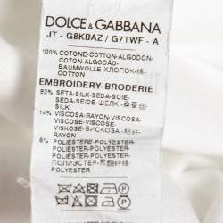 مملوكة مسبقًا Dolce & Gabbana White Cotton Logo Patched T-Shirt 2XL