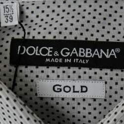 مملوكة مسبقًا Dolce & Gabbana White & Black Polka Dotted Cotton Shirt M