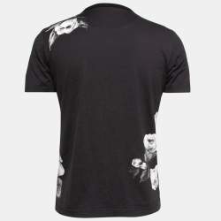 Pre Owned Dolce & Gabbana Black Jersey Marlon Brando Print Crewneck T-Shirt L