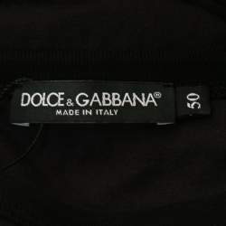 Pre Owned Dolce & Gabbana Black Jersey Marlon Brando Print Crewneck T-Shirt L