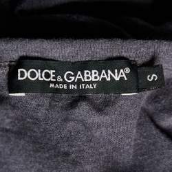 Pre Owned Dolce & Gabbana Grey Royal Printed Cotton Knit T Shirt S