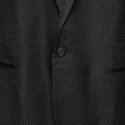 Pre Owned Dolce & Gabbana Black Dotted Jacquard Martini Blazer 2XL