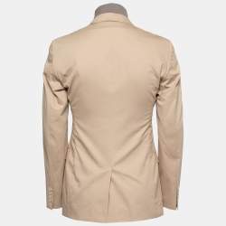 Pre Owned Dolce & Gabbana Beige Cotton Zip-Up Sweater Insert Blazer M