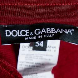 Pre Owned Dolce & Gabbana Burgundy Cotton Knit Shorts XXL