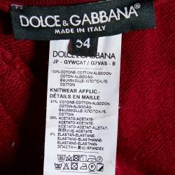 Pre Owned Dolce & Gabbana Burgundy Cotton Knit Shorts XXL