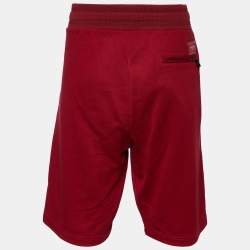 Pre Owned Dolce & Gabbana Burgundy Cotton Knit Shorts XXL