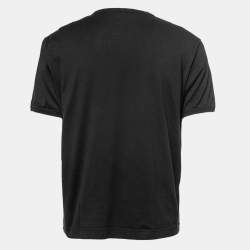 Pre Owned Dolce & Gabbana Black Cotton Crown Logo T-Shirt 2XL