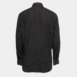 Pre Owned Dolce & Gabbana Black Cotton Embroidered Button Front Shirt 2XL