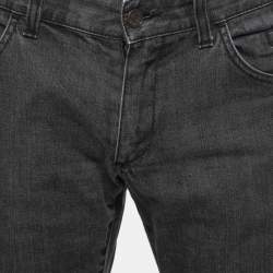 Pre Owned Dolce & Gabbana Dark Grey Faded Denim Jeans S Waist 31"