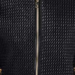 Pre Owned Dolce & Gabbana Black Quilted Synthetic Zip Front Jacket XXL