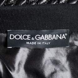 Pre Owned Dolce & Gabbana Black Quilted Synthetic Zip Front Jacket XXL