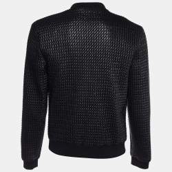 Pre Owned Dolce & Gabbana Black Quilted Synthetic Zip Front Jacket XXL