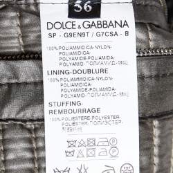 Pre Owned Dolce & Gabbana Black Quilted  Synthetic Hooded Jacket 3XL