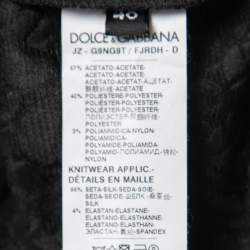 Pre Owned Dolce & Gabbana Black Floral Brocade Raised Logo Detail Hoodie M