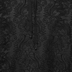Pre Owned Dolce & Gabbana Black Floral Brocade Raised Logo Detail Hoodie M