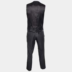 Pre Owned Dolce & Gabbana Grey Wool & Silk Vest & Pants XL