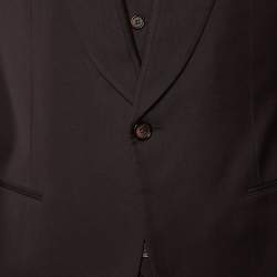 Pre Owned Dolce & Gabbana Burgundy Wool 3 Piece Sicilia Fit Suit L