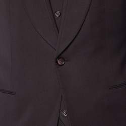 Pre Owned Dolce & Gabbana Burgundy Wool 3 Piece Sicilia Fit Suit L