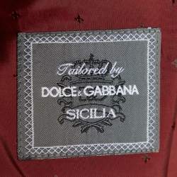 Pre Owned Dolce & Gabbana Burgundy Wool 3 Piece Sicilia Fit Suit L