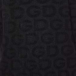 Pre Owned Dolce & Gabbana Black Logo Intarsia Knit Jumper L